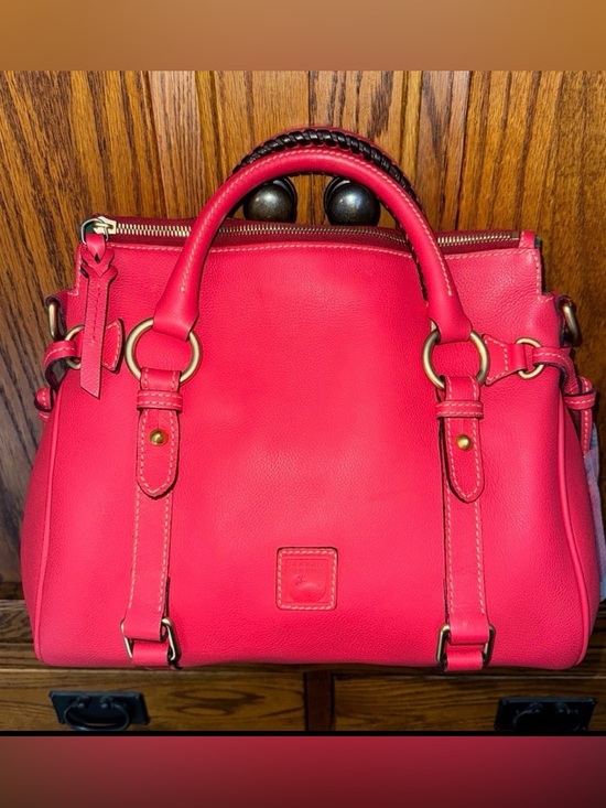 Dooney & Bourke Handbags - Dooney & Bourke small satchel with strap in Strawberry